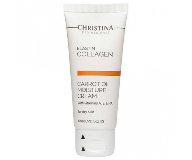 CHRISTINA Elastin Collagen Carrot Oil Moisture Cream with Vit. A, E & HA - Увлажняющий крем с морковным маслом, коллагеном и эластином для сухой кожи 60 ml
