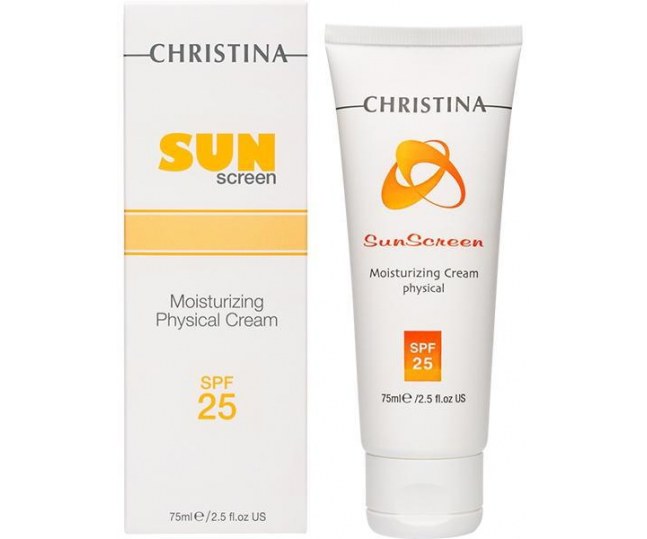CHRISTINA Sunscreen Moisturizing Cream With Vitamin E Physical SPF 25 - Солнцезащитный крем с витамином Е и СПФ-25 (физический) 75 ml