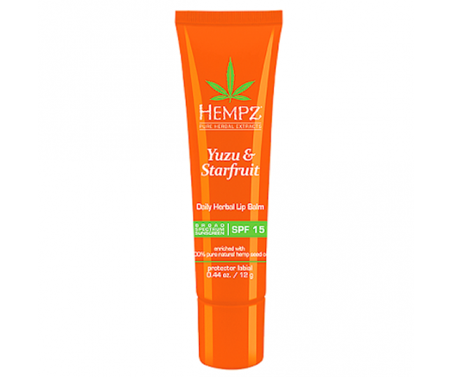 Hempz Yuzu & Starfruit Daily Herbal Lip Balm SPF 15 Бальзам для губ солнцезащитный увлажняющий SPF15 12г 