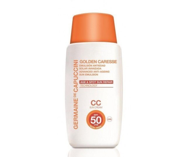 Golden Caresse Advanced Anti-Ageing Sun Emulsion SPF50 CC - Эмульсия усиленная солнцезащитная антивозрастная с тональным эффектом  SPF50 50мл