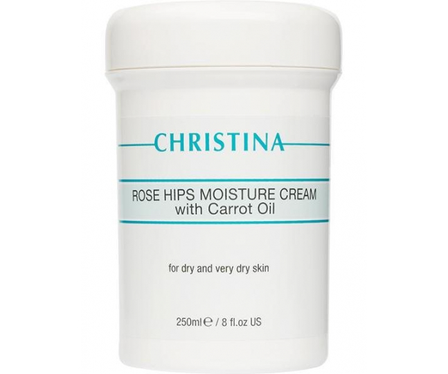 CHRISTINA Rose Hips Moisture Cream with Carrot Oil - Увлажняющий крем с маслом шиповника и морковным маслом для сухой и очень сухой кожи 250 ml