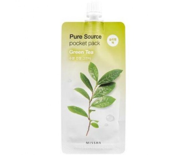 Pure Source Pocket Pack Green Tea Маска для лица на основе зеленого чая 10мл