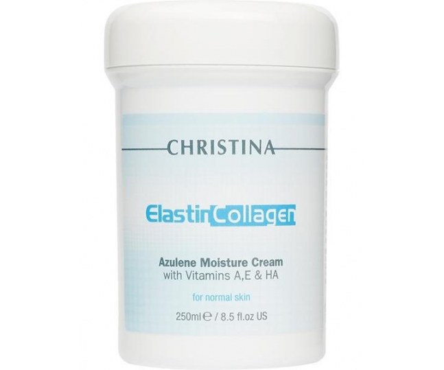 Elastin Collagen Azulene Moisture Cream with Vit. A, E & HA - Увлажняющий азуленовый крем с коллагеном и эластином для нормальной кожи 250 ml